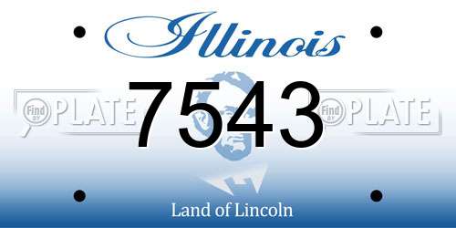 7543 Illinois License Plate