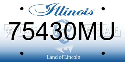 75430MU Illinois License Plate