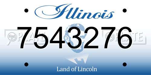 7543276 Illinois License Plate