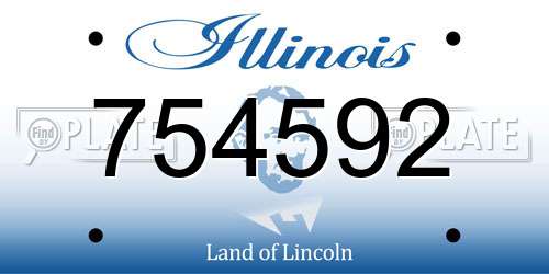 754592 Illinois License Plate