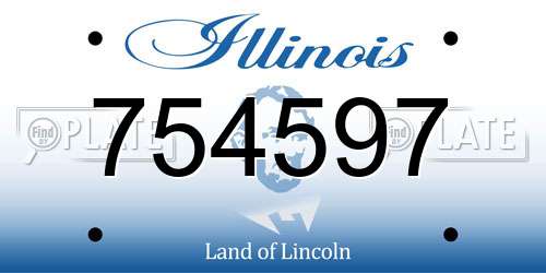 754597 Illinois License Plate