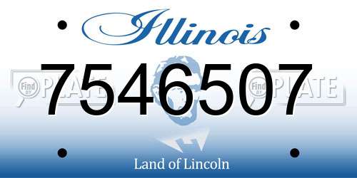 7546507 Illinois License Plate