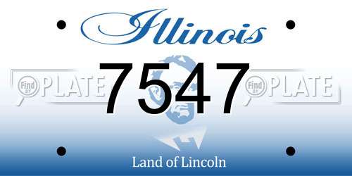 7547 Illinois License Plate