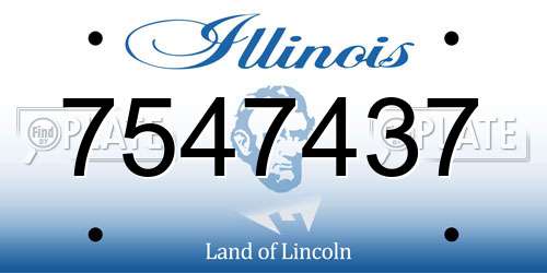 7547437 Illinois License Plate