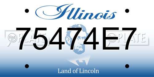 75474E7 Illinois License Plate