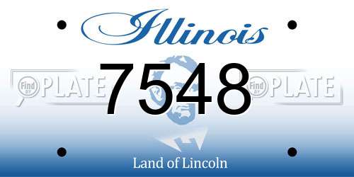 7548 Illinois License Plate