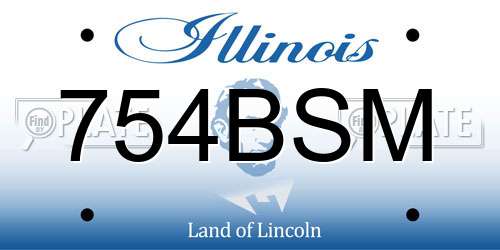 754BSM Illinois License Plate
