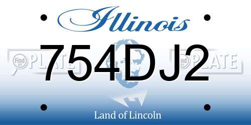 754DJ2 Illinois License Plate