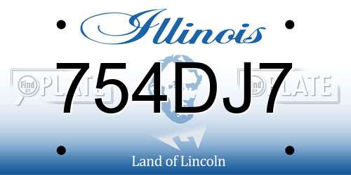 754DJ7 Illinois License Plate