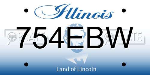 754EBW Illinois License Plate