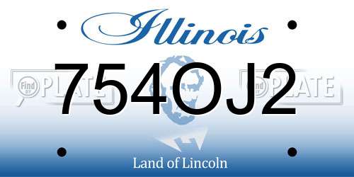 754OJ2 Illinois License Plate