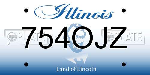 754OJZ Illinois License Plate