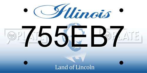 755EB7 Illinois License Plate