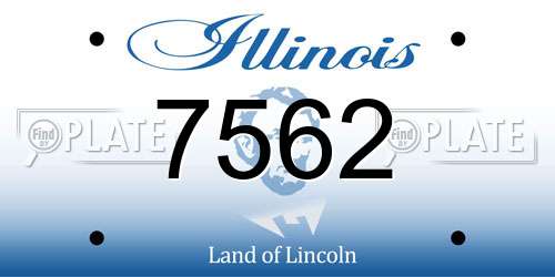 7562 Illinois License Plate