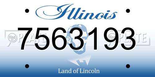 7563193 Illinois License Plate