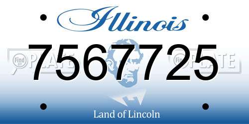 7567725 Illinois License Plate