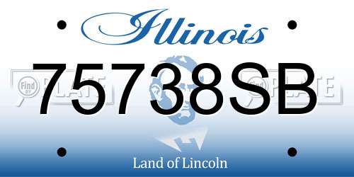 75738SB Illinois License Plate