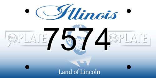7574 Illinois License Plate
