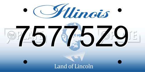 75775Z9 Illinois License Plate