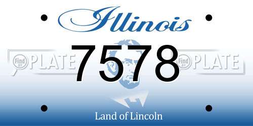 7578 Illinois License Plate
