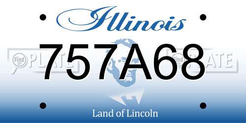 757A68 Illinois License Plate