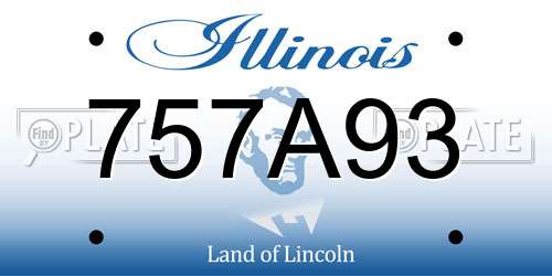 757A93 Illinois License Plate