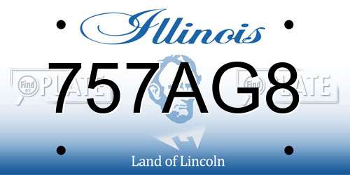 757AG8 Illinois License Plate