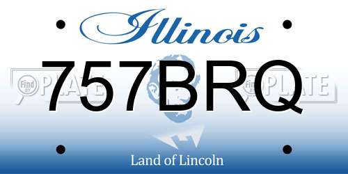 757BRQ Illinois License Plate