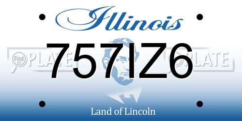 757IZ6 Illinois License Plate