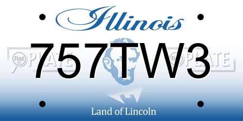 757TW3 Illinois License Plate