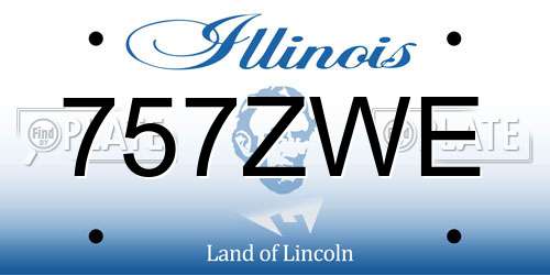 757ZWE Illinois License Plate