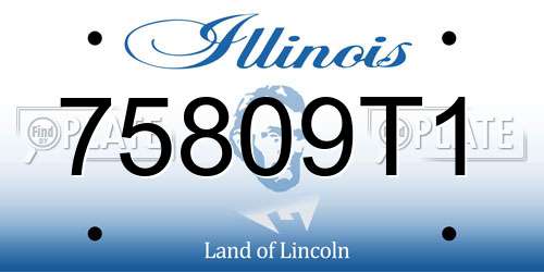 75809T1 Illinois License Plate