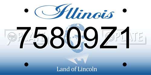 75809Z1 Illinois License Plate