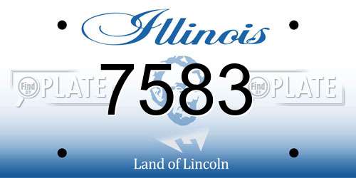 7583 Illinois License Plate