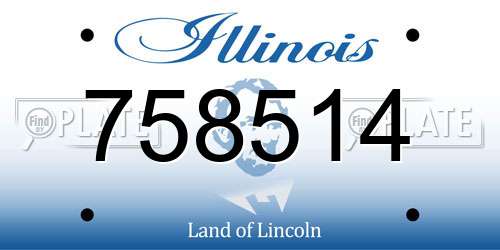 758514 Illinois License Plate