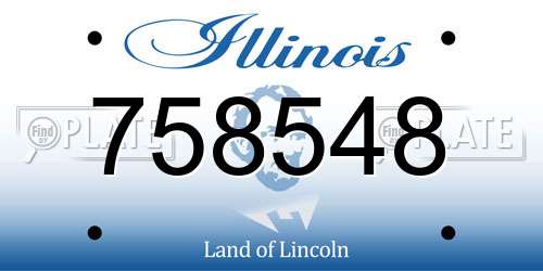 758548 Illinois License Plate