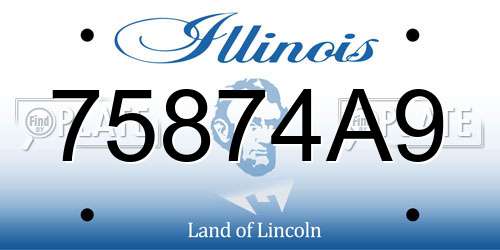 75874A9 Illinois License Plate