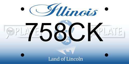 758CK Illinois License Plate