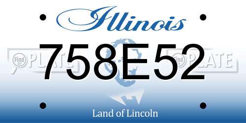 758E52 Illinois License Plate