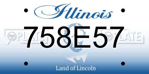 758E57 Illinois License Plate