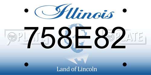 758E82 Illinois License Plate