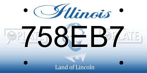758EB7 Illinois License Plate