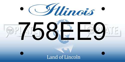758EE9 Illinois License Plate