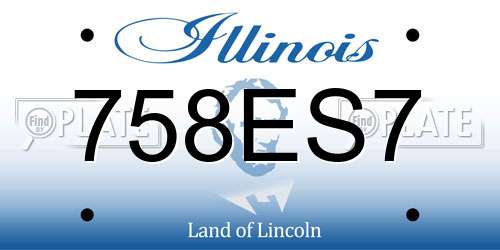 758ES7 Illinois License Plate