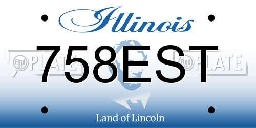 758EST Illinois License Plate