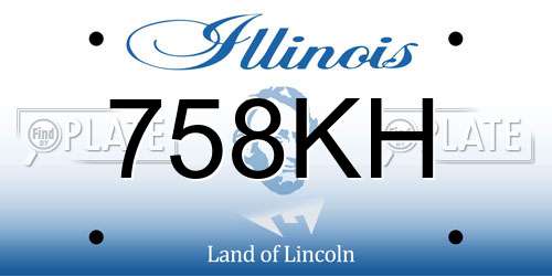 758KH Illinois License Plate