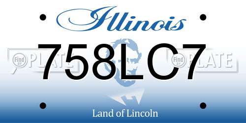 758LC7 Illinois License Plate