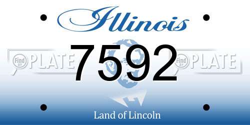 7592 Illinois License Plate