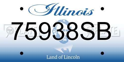 75938SB Illinois License Plate
