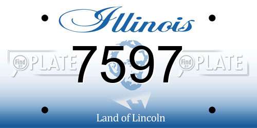 7597 Illinois License Plate